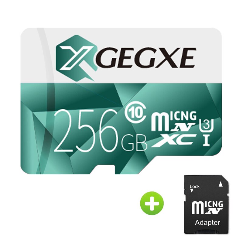 Xgegxe Microsd 32 Gb Geheugenkaart 8 Gb 16 Gb 64 Gb 128 Gb 256 Gb Micro Sd-kaart C10 98 Mb/s Tf Card Flash Drive Voor Smartphone: 256GB-Adapter