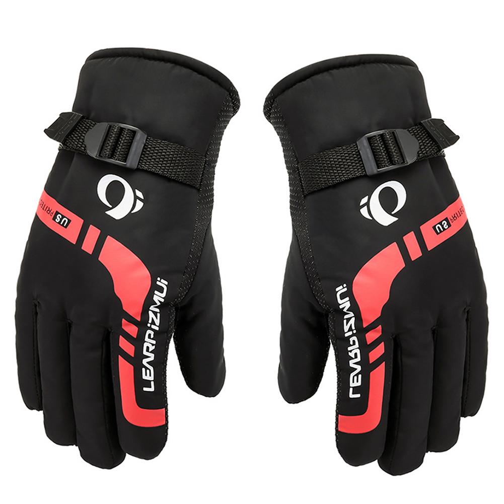 Luvas térmicas para homens inverno ao ar livre equipamento de equitação da motocicleta à prova de vento espessamento luvas de esqui: Red