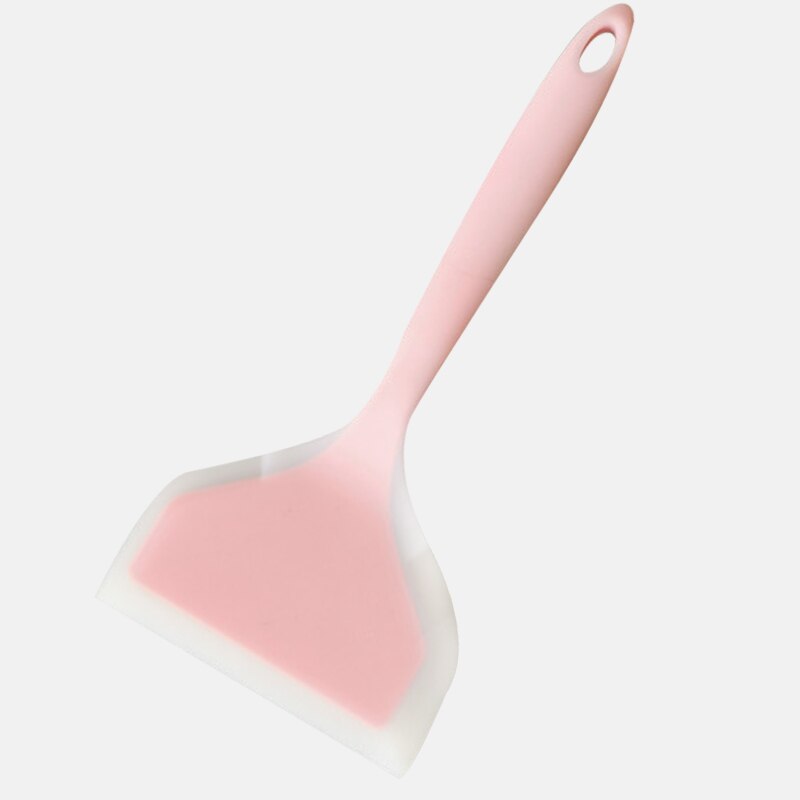 Rascador de cocina antiadherente, pala ancha de silicona, para carne, huevo, Pizza, espátulas, utensilios de cocina para el hogar: Pink