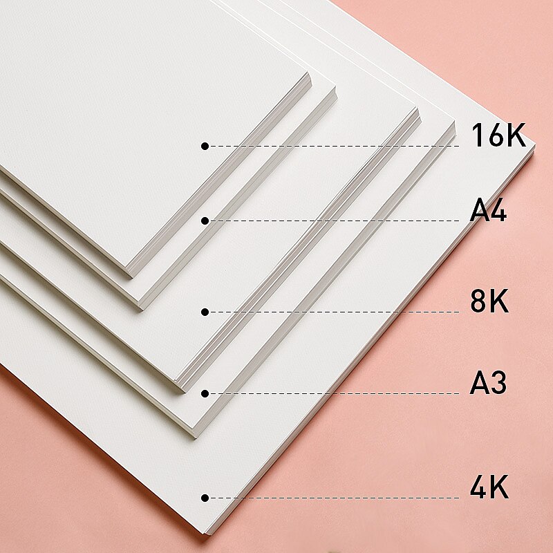 4K/8K Artist Sketch Paper 180G/80 Sheets Art Drawing Watercolor Paper Gouache Paperh Art Supplies