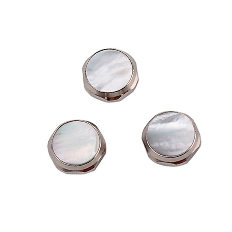 3pcs Alto Saxophone Finger Button Shell Sax Inlays Keys Accessories: White