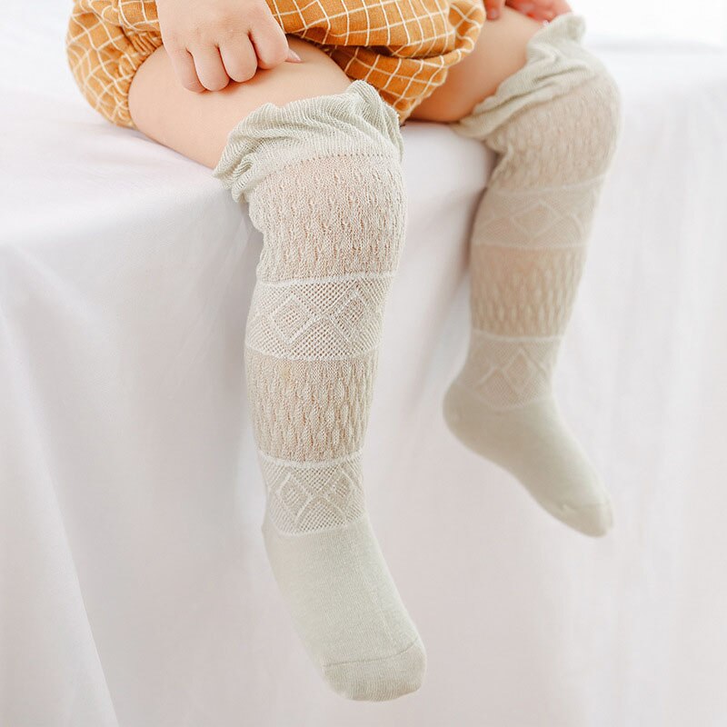 Summer Newborn Baby Socks Breathable Mesh Baby Girl Boy Knee Long Socks Soft Infant Baby Knee High Socks Stocking Sokken