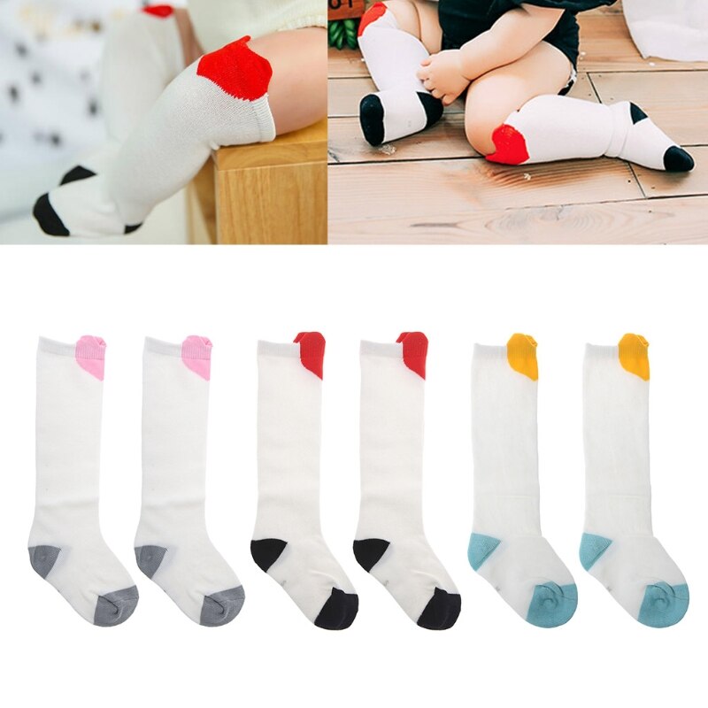 Heart Baby Socks Long Kids Children Girls Winter Warm Soft Blend Cotton