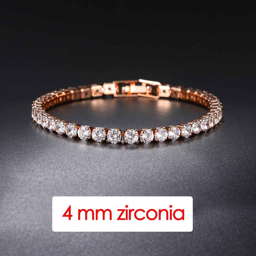 Hiphop Tennis Armband Homme Iced Out 3/4/5mm Zirkonia Herren Kristall Kette auf Der Hand Hip-hop Streetwear Schmuck Männlich H086: 19cm / Dark gold