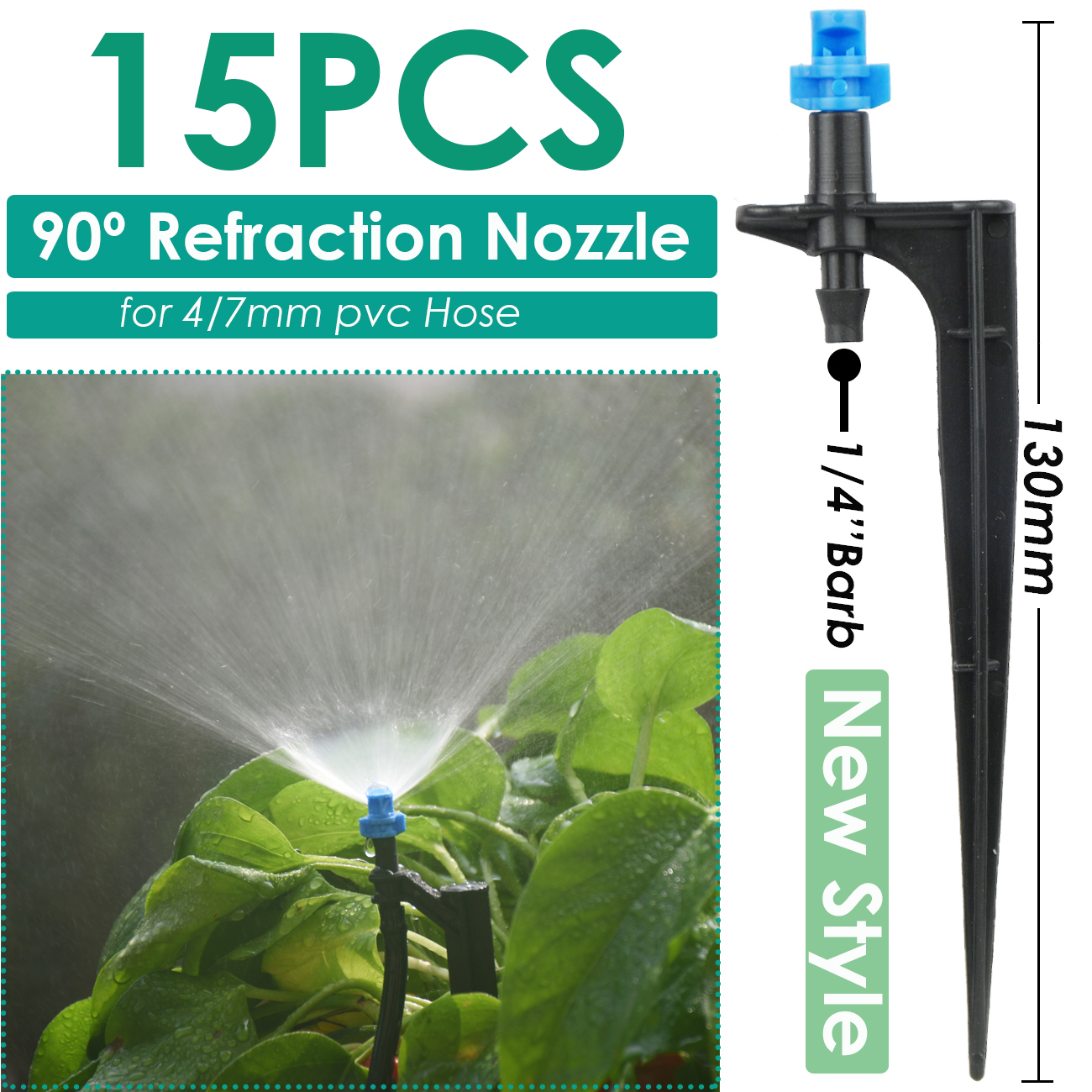 Kesla 15 Pcs Tuin Watering Druppelbuis Sprinkler Verneveling Nozzle Op Stake Druppelaar Invoegen Grond Fit 4/7 Mm slang Kas