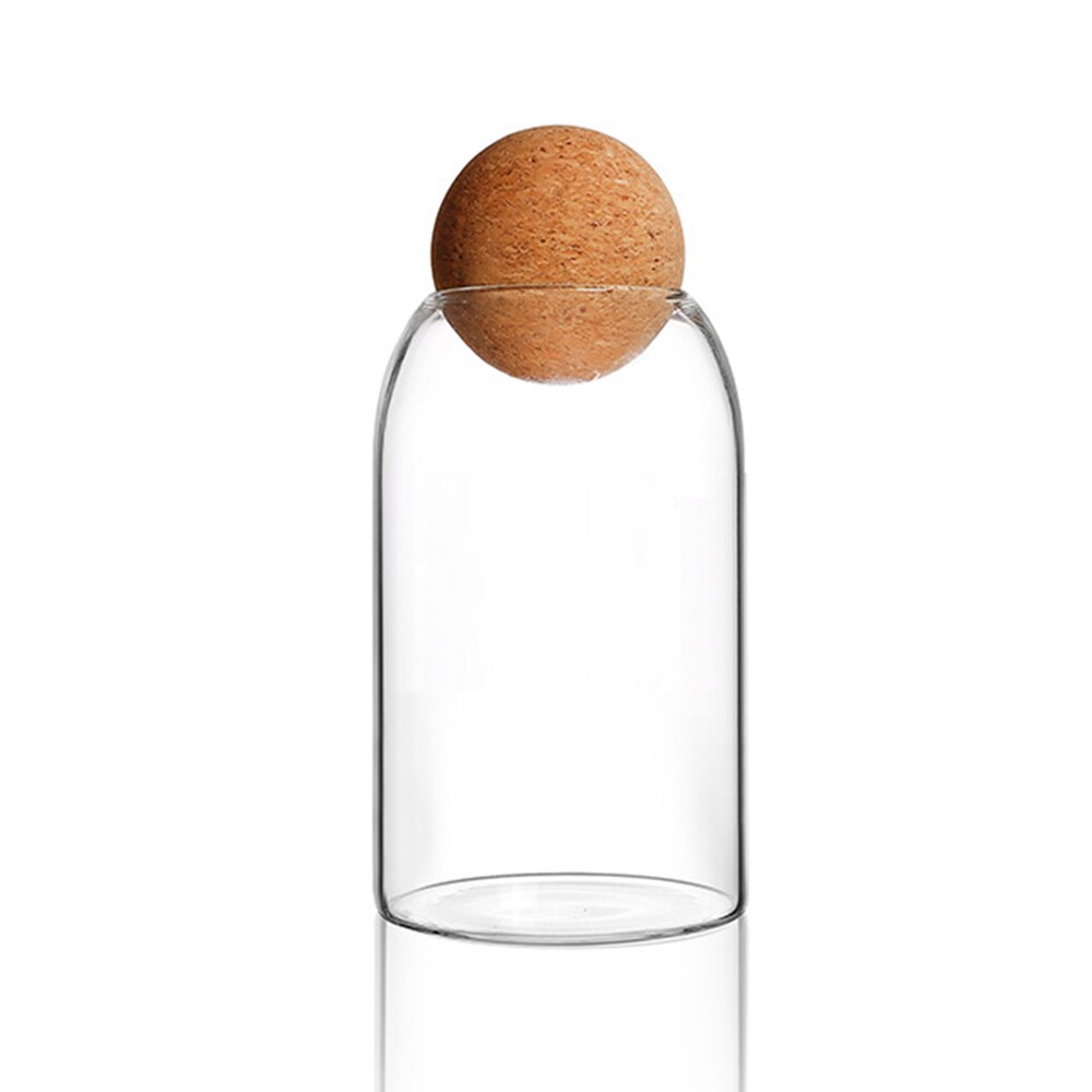 Ball cork lead-free glass jar with lid bottle storage tank sealed tea cans cereals transparent storage jars coffee contains: 15cm  height