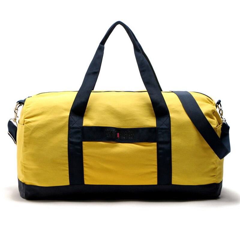 Grote capaciteit canvas sporttas voor buiten, mannen vrouwen, training, fitness, reistas, yogatas, reistas, reistas, bagagetas: Geel