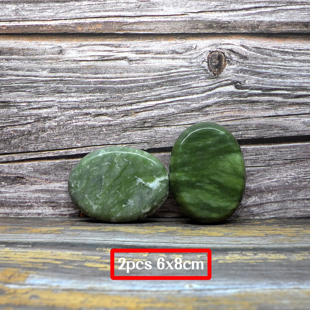 Tontin – ensemble de massage en pierre chaude, Jade, glaçure, masseur de dos, pierres de soins de santé pour massage de la colonne vertébrale, basalte, pierre de lave, spa: 2pcs 6x8cm