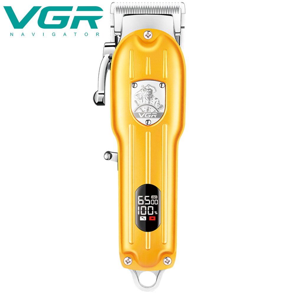 VGR hair trimmer VGR V-090 USB rechargeable hair clipper oilhead clipper hair carving push white LED10W powerful haircut machine