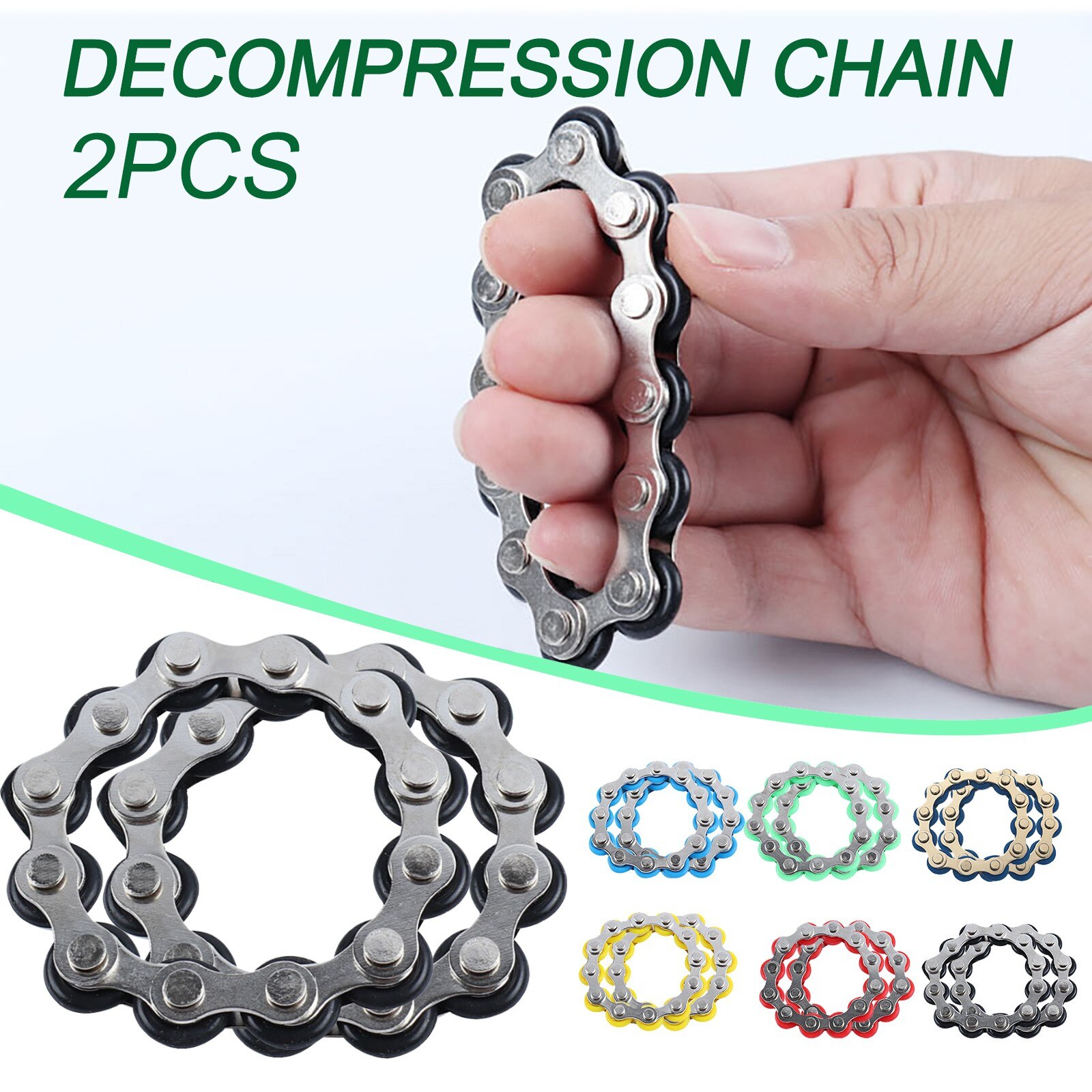 2PC Bicycle Chain Stress Relief Toys Autism Stress And Anxiety Relief Toys Bicycle Chain Stress Relief Toys Autism Stress And An