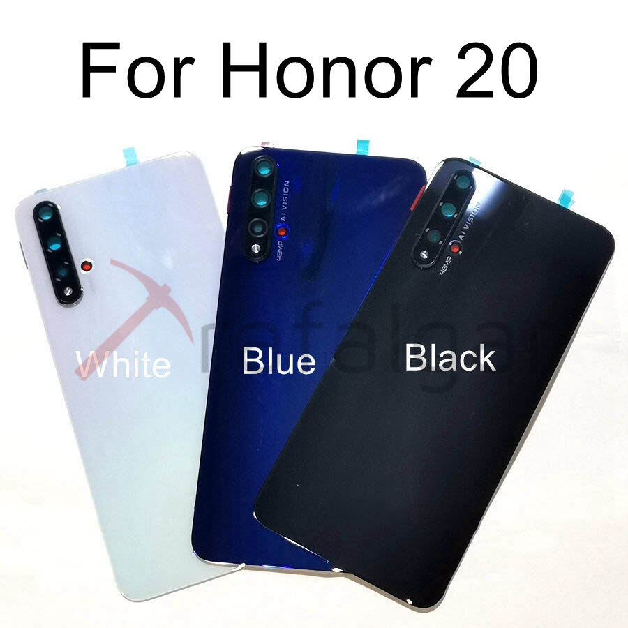 Per Huawei Honor 20 Della Copertura Posteriore Della Batteria Honor 20S 10i 20i del Pannello Di Vetro Posteriore del Portello Custodia Honor 20 pro Della Copertura Posteriore + Obiettivo Della Fotocamera