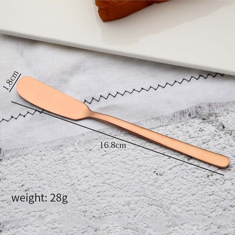 304 Stainless Steel Butter Knife Long Handle Jam Butter Spatula Western Tableware Cream Knurling Knife Kitchen Cheese Tools