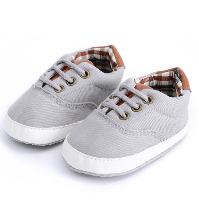 Emmababy nyfödd bebis pojkar flickor spjälsäng canvas skor småbarn barn promenad sneakers 0 ~ 18m: D / 0-6 månader