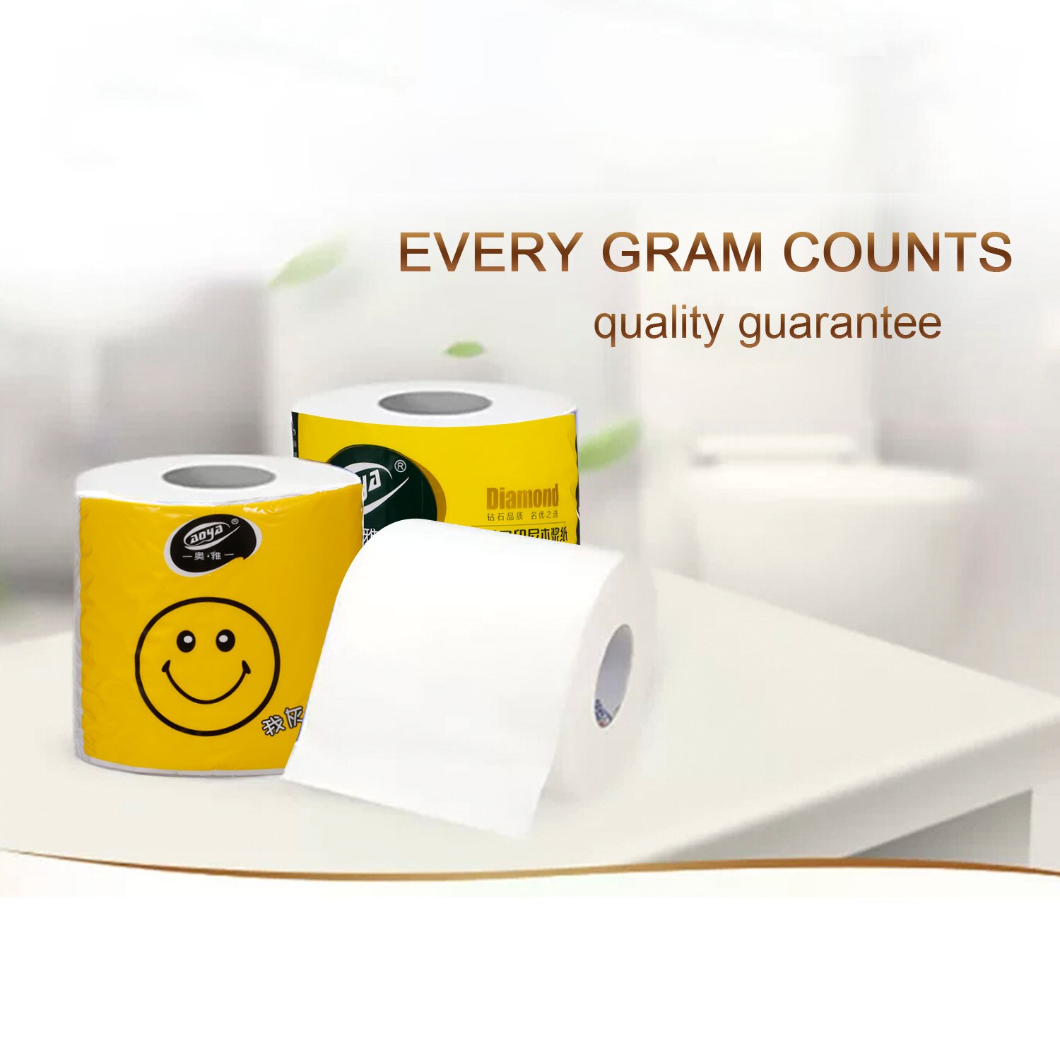 Toilet paper White Indonesia Wood Pulp 4 Layers 10 Pack Eco-Friendly Recycled Paper Home Use Soft