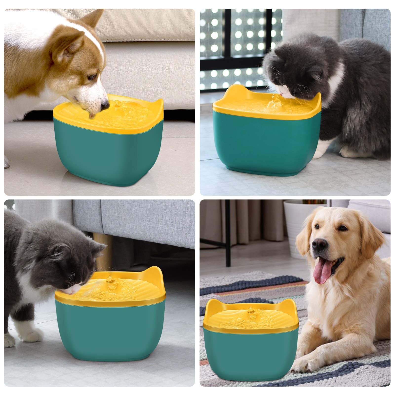 2.5L Pet Water Dispenser Filter USB Powered Super Quiet Automatic Drinking Fountain Water Feeder Pets Dogs Cats Small Animals