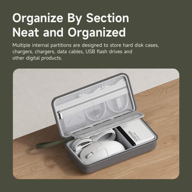 Hagibis-organizador electrónico de viaje, bolsa organizadora de cables, Estuche de transporte portátil para cargador de Cable, tarjeta SD, ratón, banco de energía