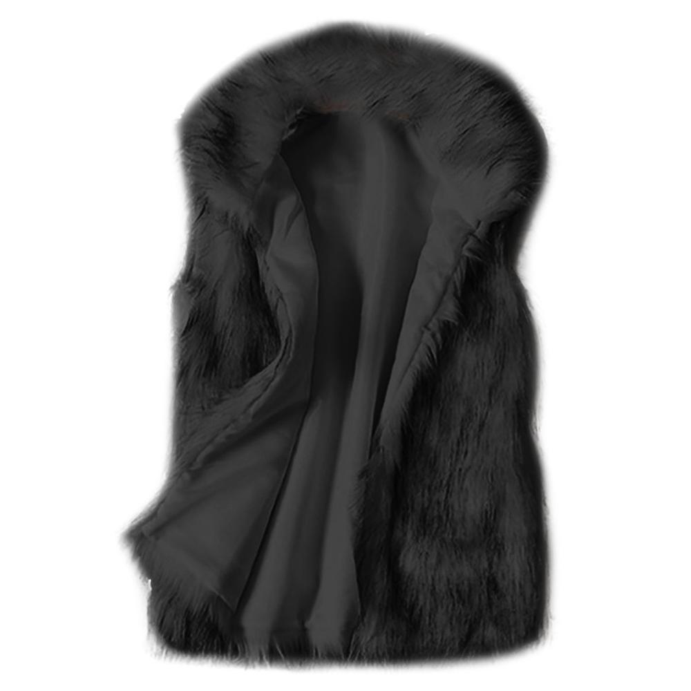 Unique femmes gilet polaire arctique hiver rayé col rond à manches longues Blouse solide dames manteaux gilet manteau femme: Black / M