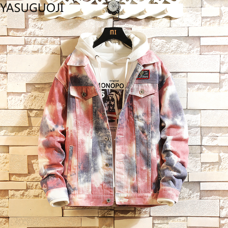 YASUGUOJI Camouflage Denim Jacket Men Hip Hop Jean Jacket Men Spring Plus Size 4xl 5XL Coat Streetwear Clothes