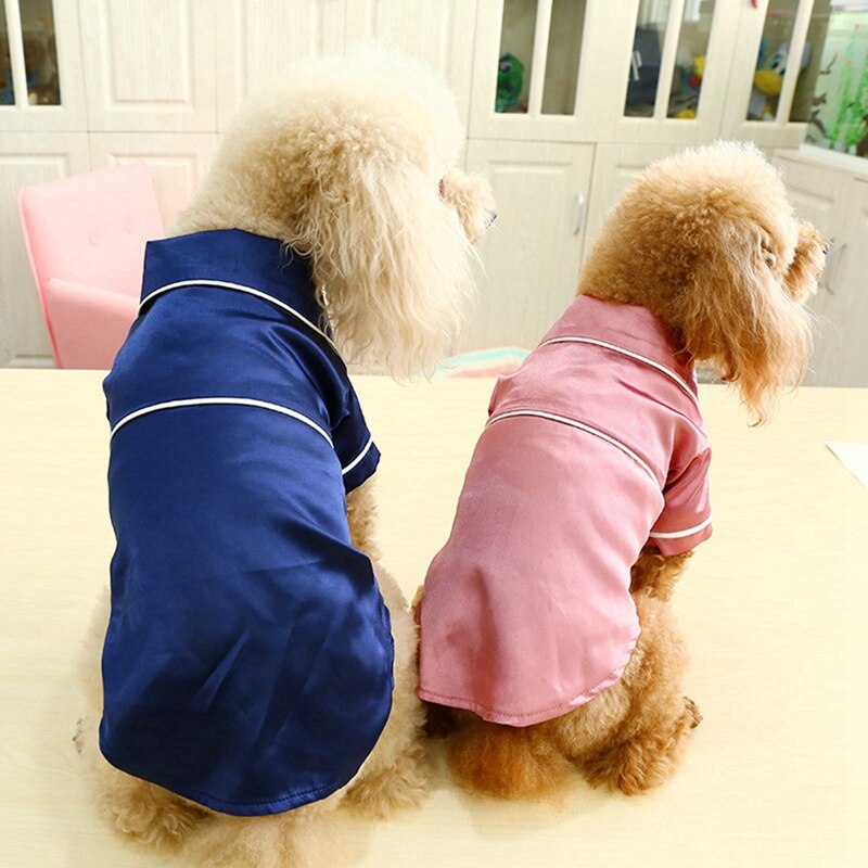 Weiche Seide Französisch Bulldogge Pyjama Haustier Hund Schlafanzug Für Kleine Hunde Welpen Katze Kleidung Haustiere Kleidung