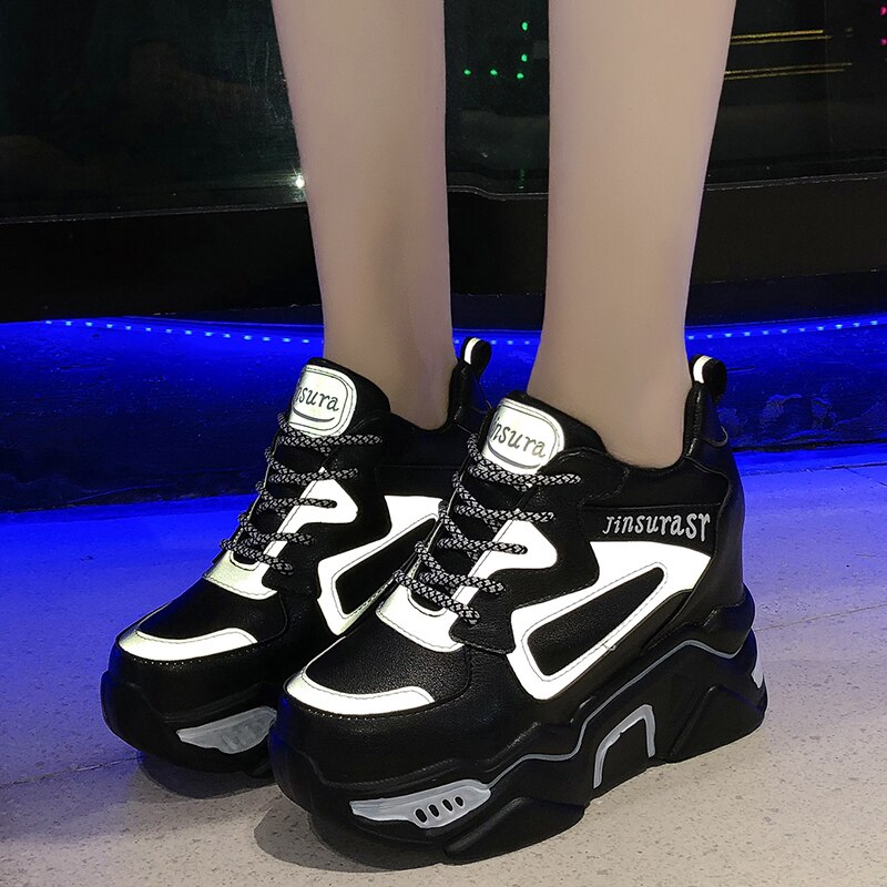 Rimocy-chaussures à base de vulcanisation pour femmes à plateforme haute pour augmenter la taille, semelle cachée, printemps chaussures femme décontractées,