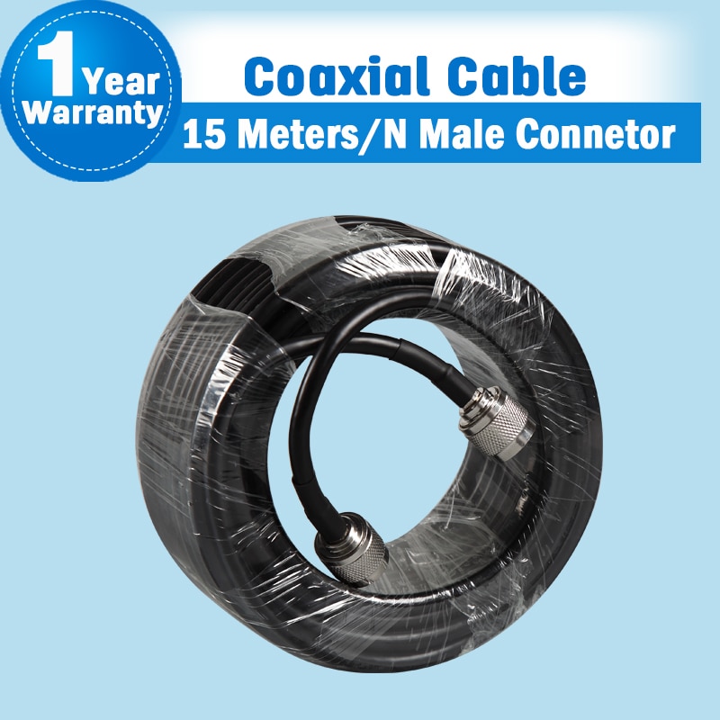 15 metros de , conector N macho a N macho, 50ohm, Cable Coaxial 5D para amplificador de señal de teléfono móvil, repetidor, amplificador S34