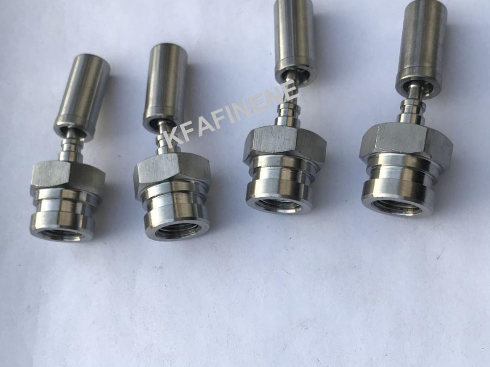 Concave M10x1.25 or M10X1.0 Stainless Steel Material Machine Crimp Female Brake Line Fittings