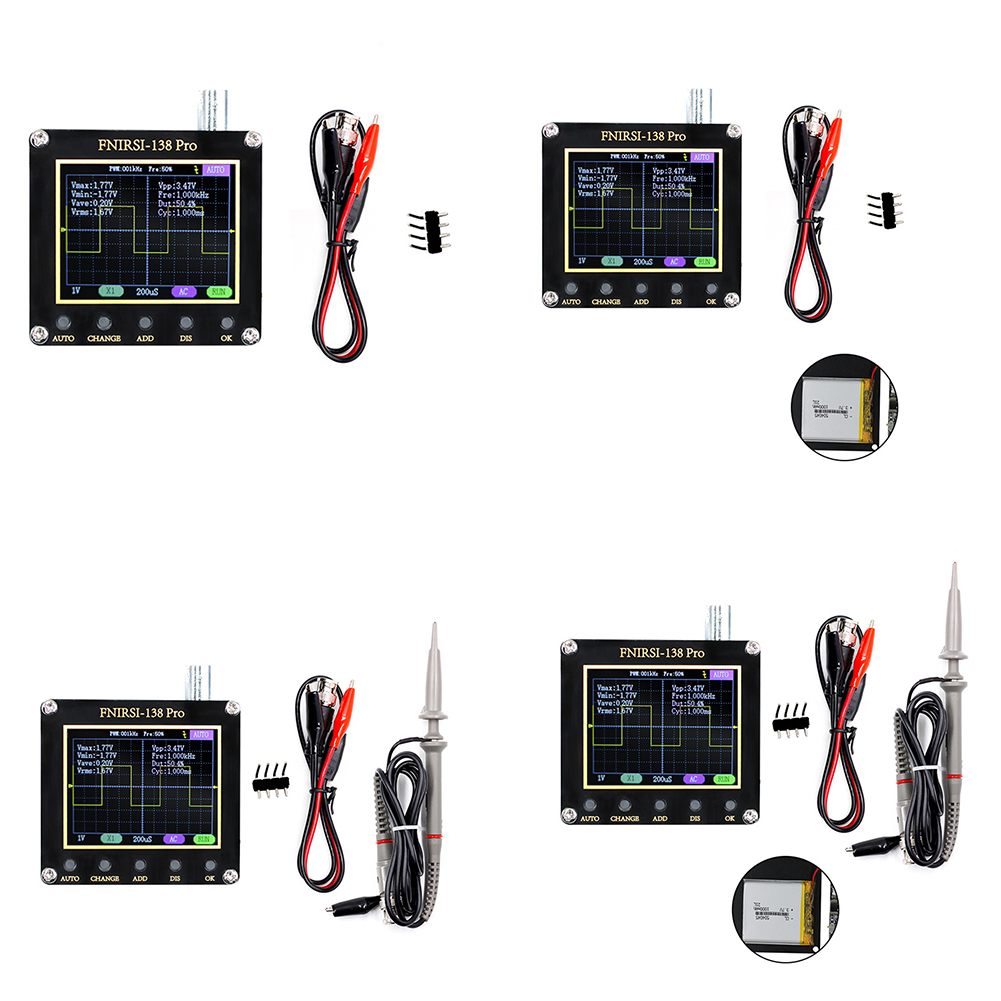FNIRSI-138 PRO Digital Handheld Pocket Oscilloscope Kit 2.5MSa/s 200KHz Analog Bandwidth Support 80KHz PWM And Firmware Update
