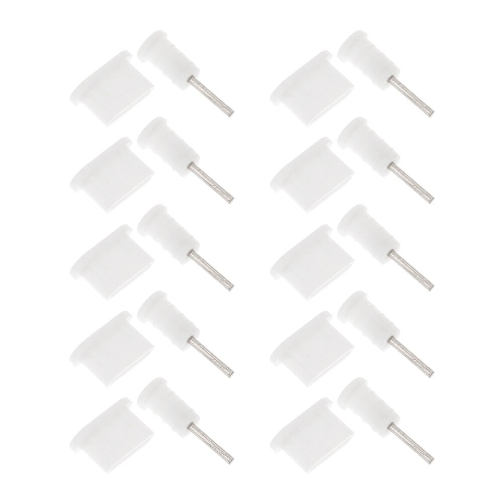 30 stück silikon-staubschutzstopfen für usb-c-anschlüsse von kopfhörern an smartphones, tablets und laptops: Weiß 0.4 x 1cm