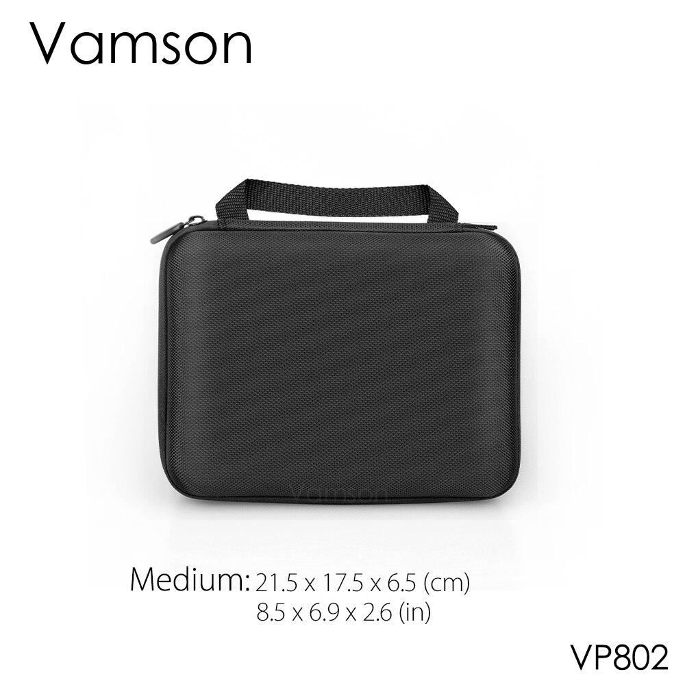 Vamson Large Waterproof Carrying Case PU for Gopro Hero 10/9/8/7/6 for DJI OSMO Action Camera for AKASO/YI Hard Shell VP808: VP802