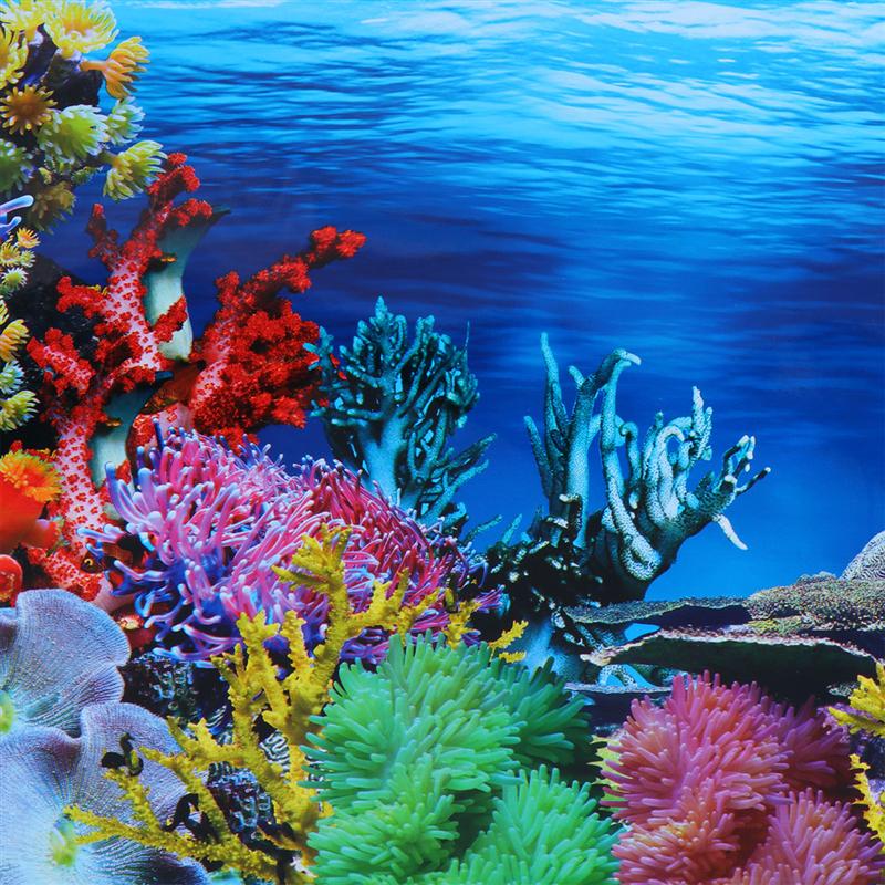 30x42cm Aquarium 3D Background Scenery Sticker Double Side Glass Decal Background Decoration For Fish Tank Aquarium Accessories