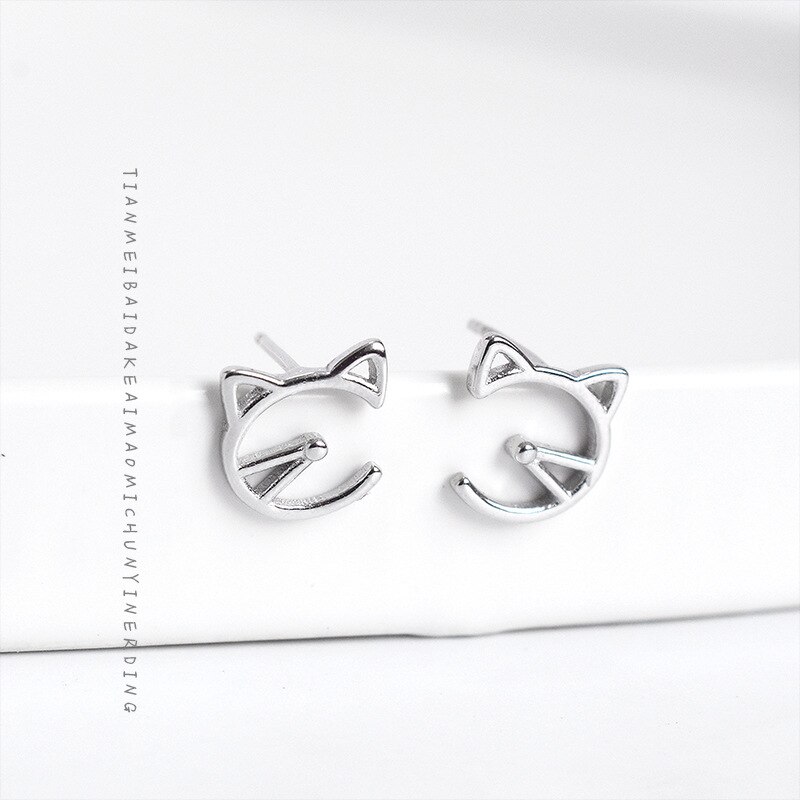 La Monada Kat Stud Oorbellen Voor Vrouwen Zilver 925 Minimalistische Fijne Vrouwen Oorbellen In Sieraden Stud Oorbellen 925 Sterling Zilver: Default Title