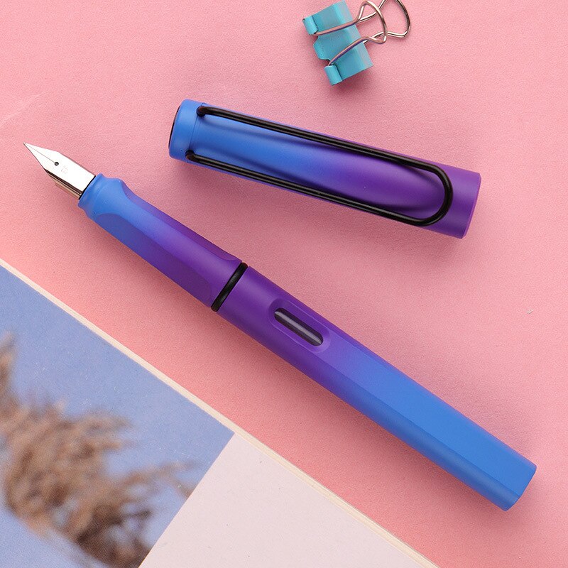 Rainbow Gradient Color Fountain Pen 0.5mm Ink Pen for Writing Calligraphy Student Office School Supplies Kawaii Stationary: 4