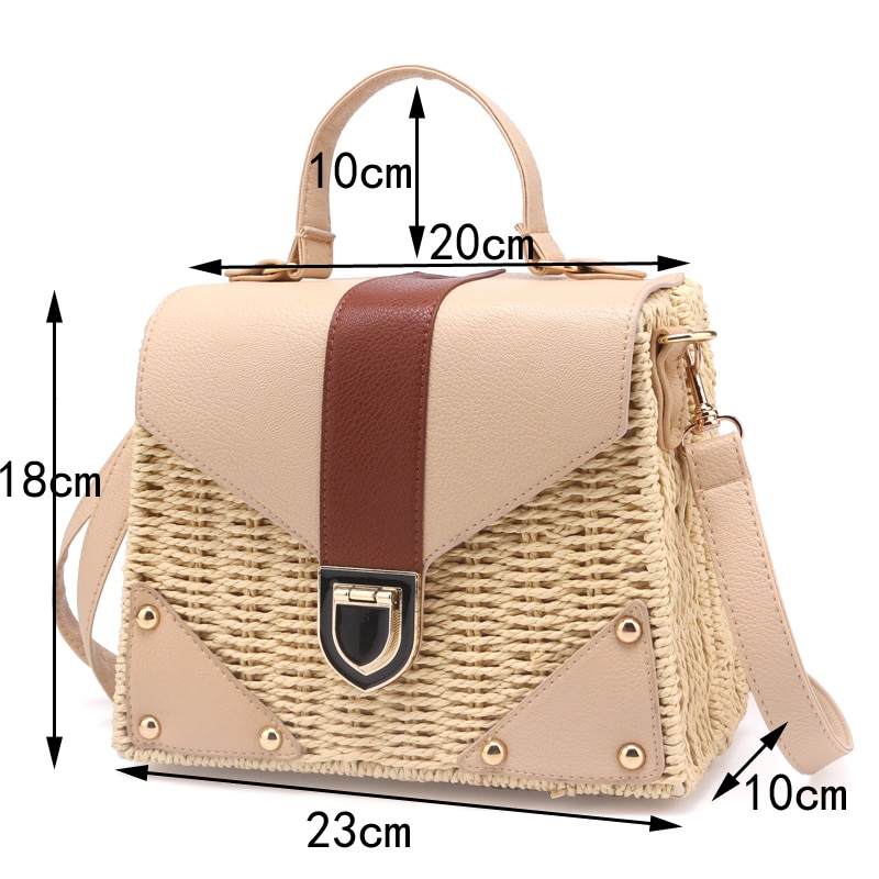 bohème paille sacs pour femmes plage sacs à main été Vintage rotin sac à la main tricoté sac à bandoulière
