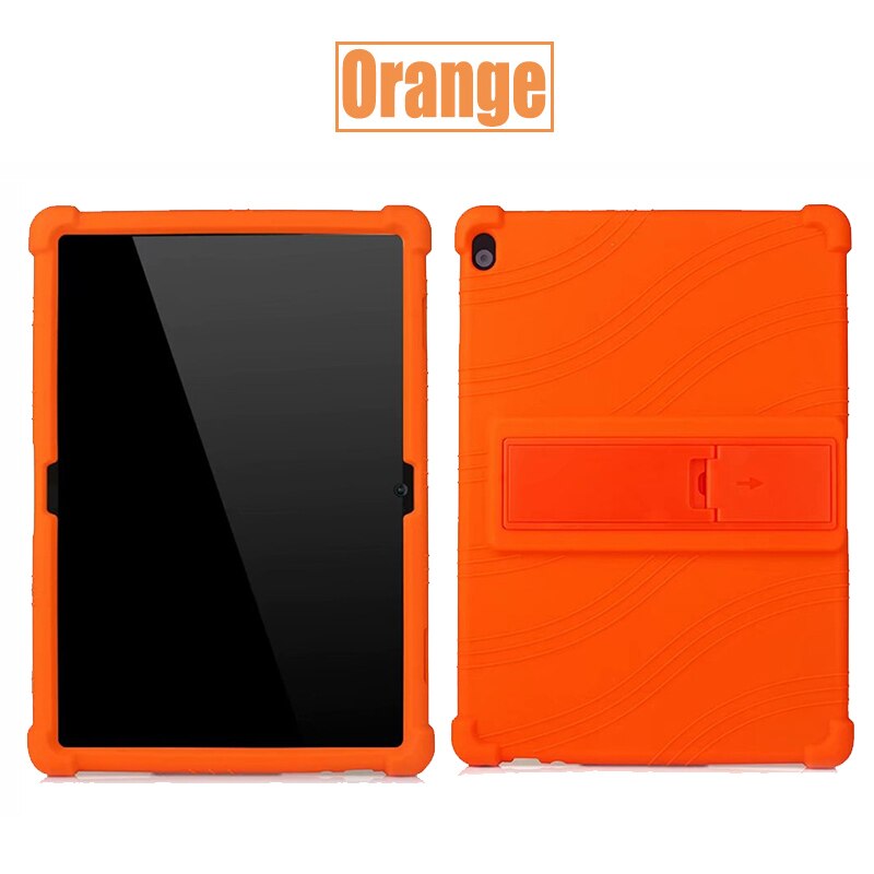 Étui souple en silicone pour Lenovo tab M10 TB-X605F onglet TB-X505L P10 TB-X705F TB-X705L 10.1 pouces tablette PC étui de protection + Film + stylo: Orange / Tab P10 TB-X705