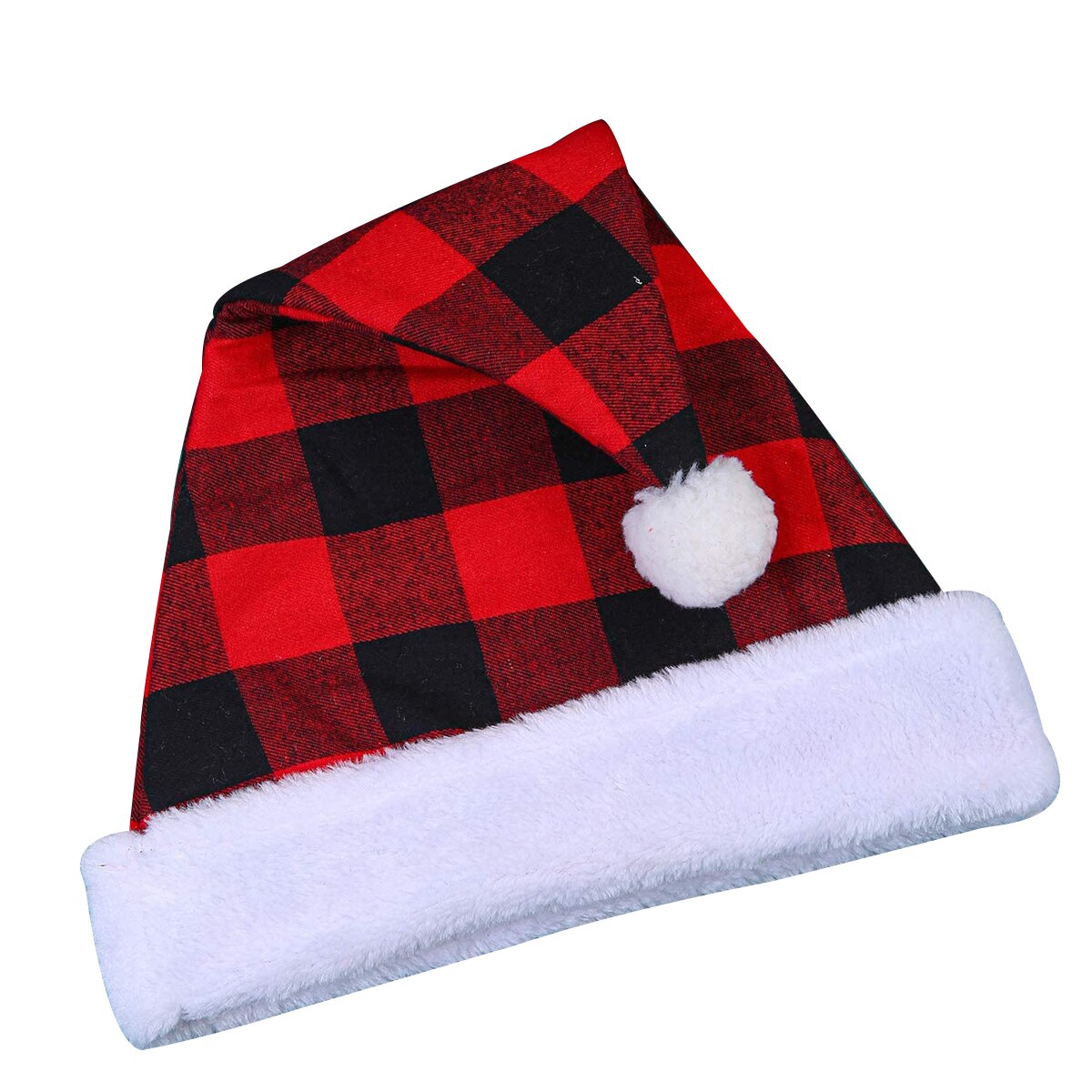 Christmas Santa Hoeden, Leuke Rood Zwart Plaid Cap Party Kostuum Voor Vrouwen Mannen (Rood)