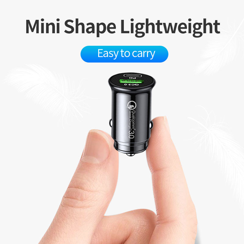 QC 3,0 Auto Ladegerät Schnelle Ladung Weiß Schwarz Mini bilden Auto Leichter Slot PD 20W USB Typ C Ladung praktisch