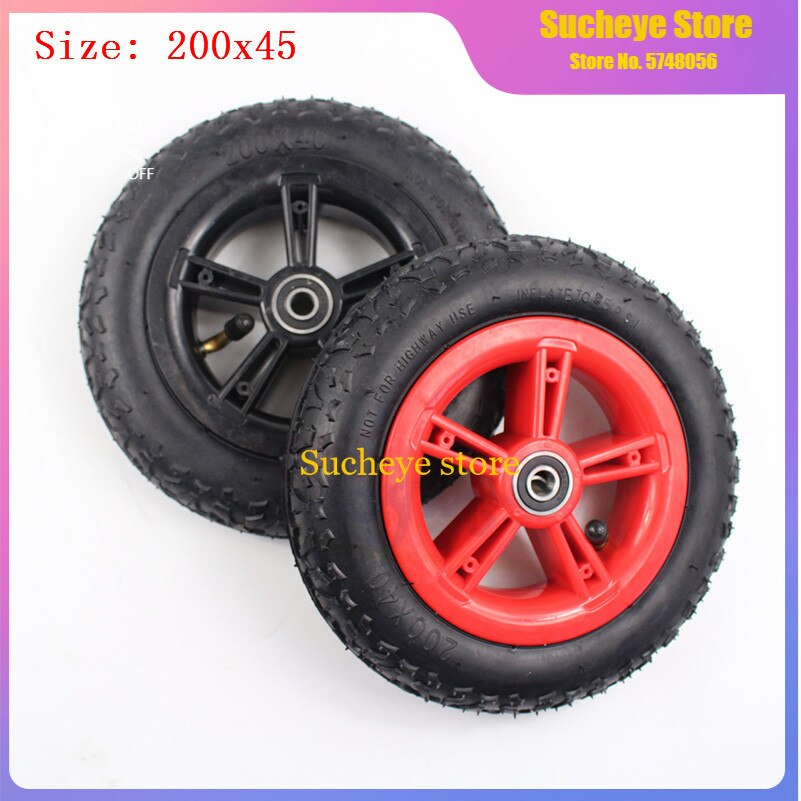 200X40 Wheels 8 Inch Rubber Tires and Wheel Hub Fits Folding Bicycle Electric Scooter Motorcycle Baby's Car