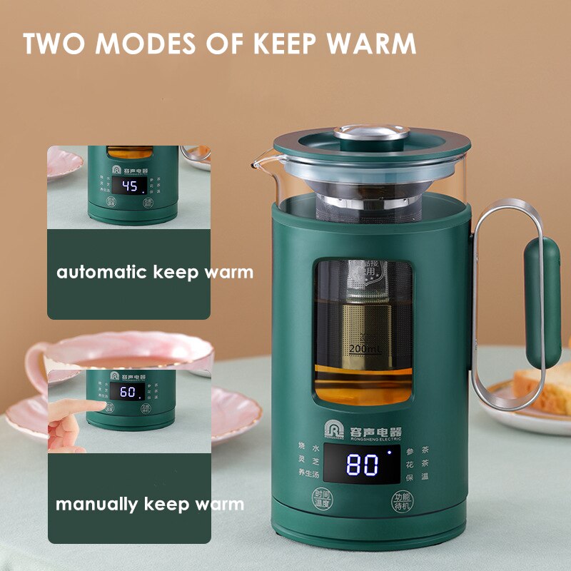 Théière à fleurs en verre, 220V, mini pot portable de préservation de la santé, théière, bouilloire, tasse d&#39;eau chaude, pour la maison