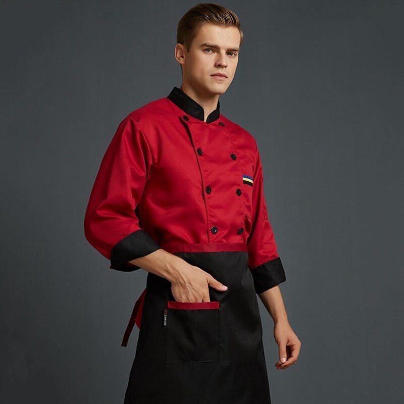 Chef Uniform Kitchen Uniform Restaurant Clothes Long Sleeve Waiter Cook Wear Unisex Chef Clothes Chef Jackets Cook Uniforms
