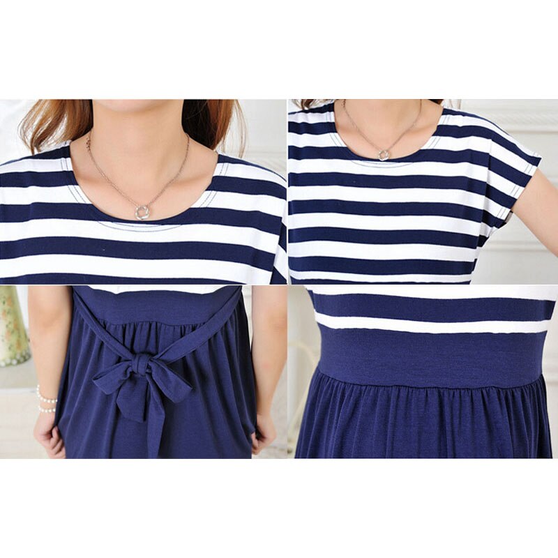 Women Maternity Clothing Casual Maternity Dress Cotton Maternity Clothes Plus Size Ledies Stripe Pregnant Dresses Vestido
