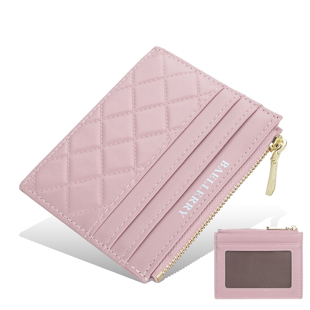 Baellerry Mini Women Wallets Card Wallets Slim Zipper PU Leather Female Purse Card Holder Wallet