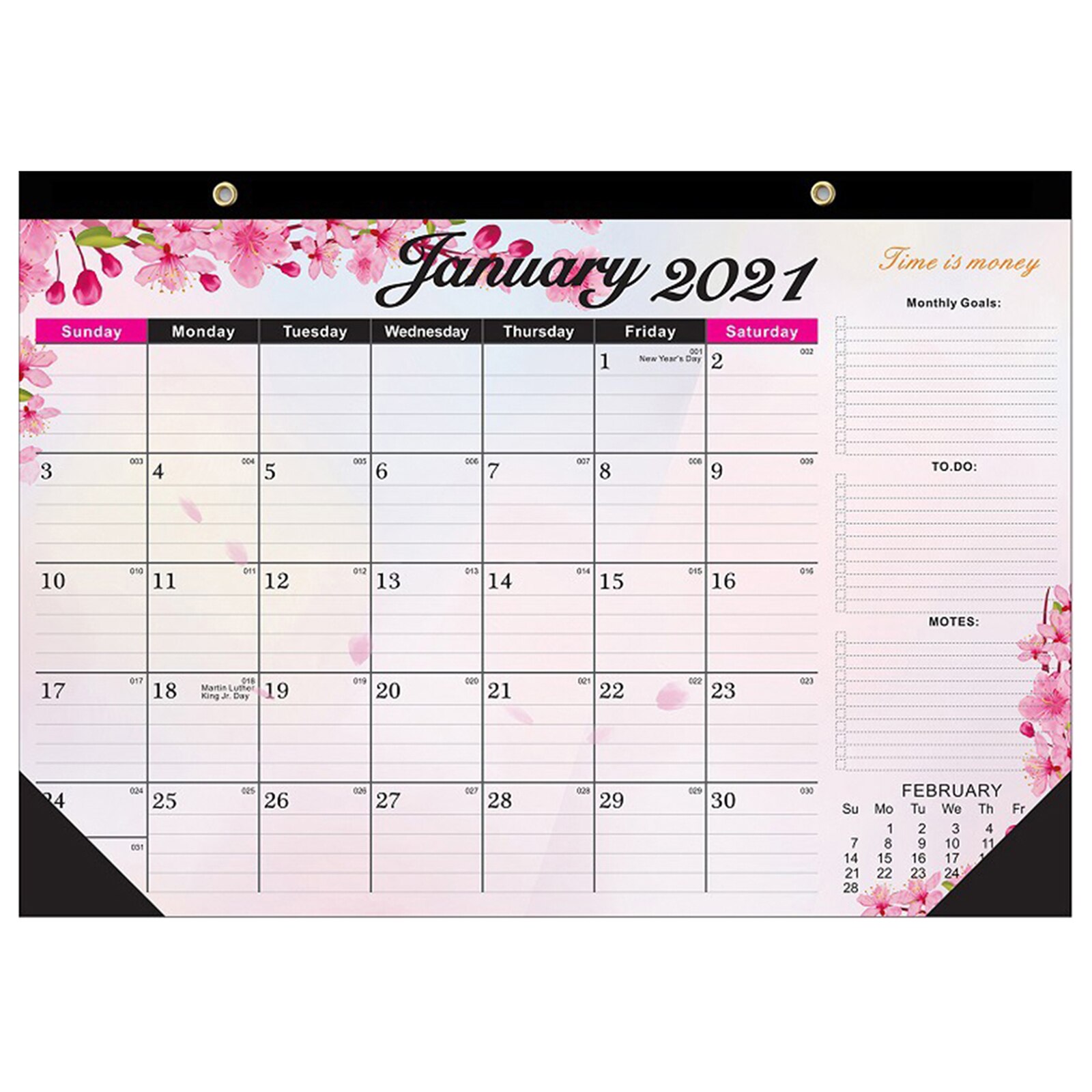 Calendar Planner Schedule Twin-Wire Bound You Can Get More Done In Less Time Stationery Large Blocks With Julian Dates: A3