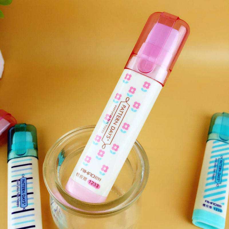 Mignon Kawaii coeur fleur gommes en caoutchouc belle rayure crayon gomme pour enfants coréen école papeterie nouveauté article