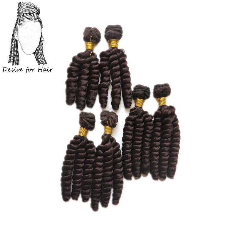 Deseo de pelo 1 paquete 200g 6 mechones 10 pulgadas-14 pulgadas extensiones de pelo ondulado mechones sintéticos resistentes al calor en tejido suelto color marrón: #33
