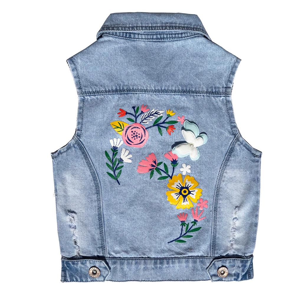 Gilet de printemps-automne pour enfants de 2-5 ans, manteau en Denim, petites filles: 1 / 2T