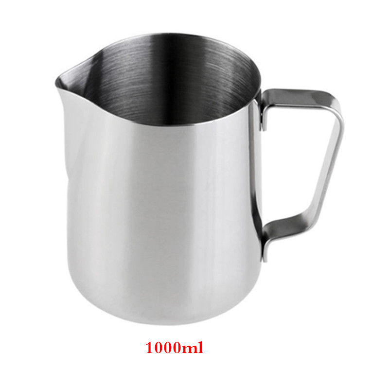 1pcs Stainless Steel Coffee Cup Mug Cappuccino Cream Milk Foam Cafe Thermo Latte Art Pull Flower Cup Milk Frothing Jug: 1000ml