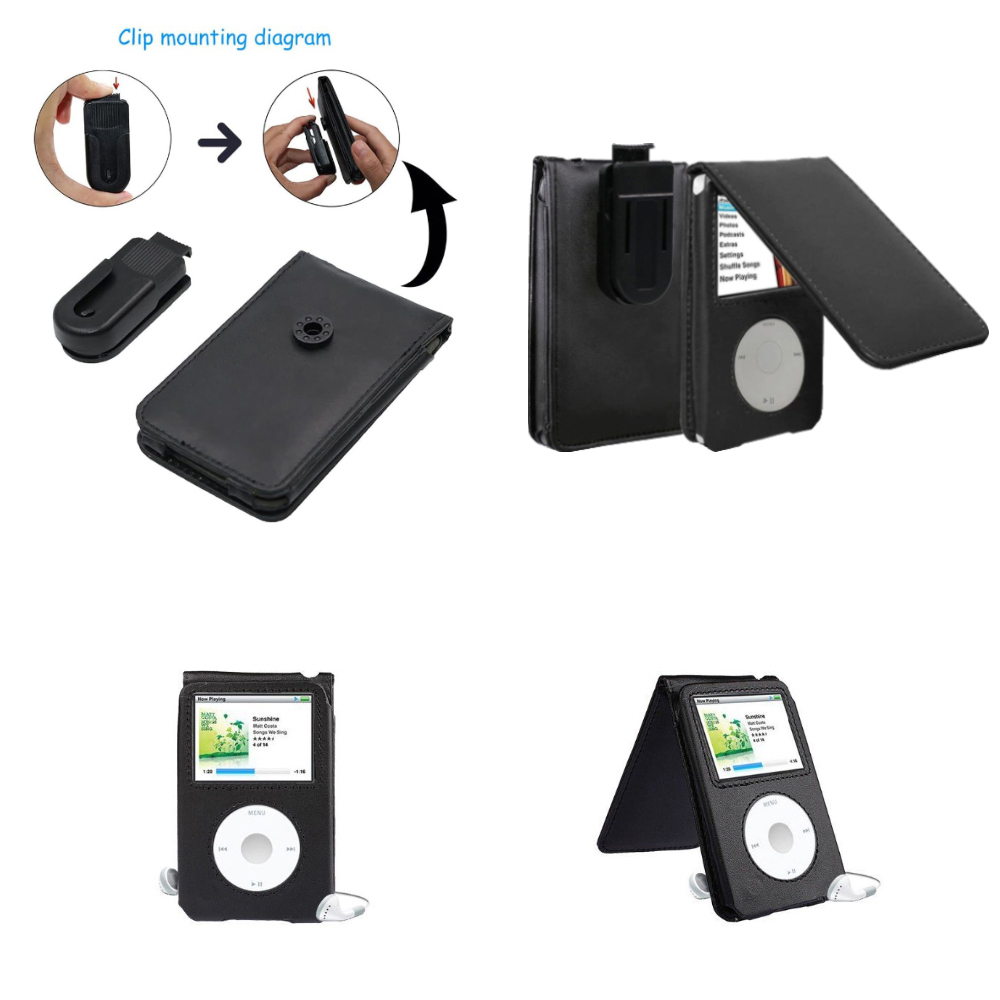 Flip Leather Protective Case Cover for Apple iPod Classic 6th 7th 80G 120G Thin 160G iPod Video 5th 5.5th 30GB With Belt Clip