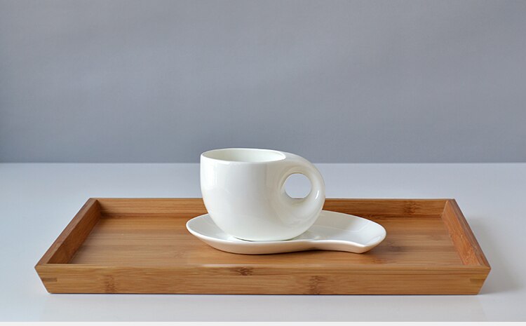 Plain white bone china coffee cup and saucer set, thin novelty cups, water , lean cup tea set, for office