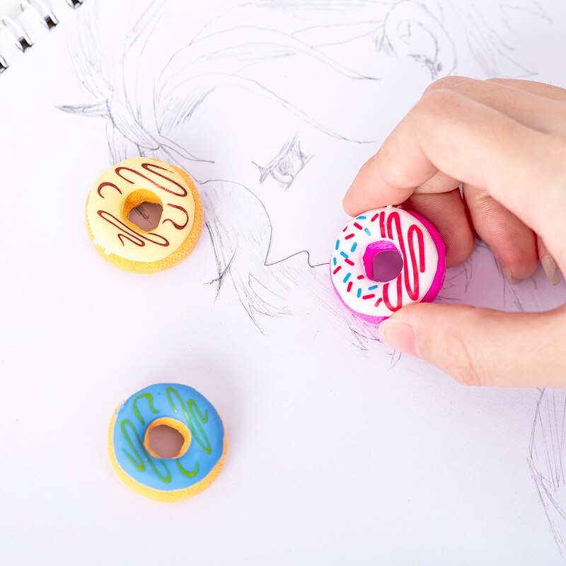 6 Stks/partij Leuke Donut Gum Schrijftafeltje Rubber Gum Basisschool Student Kawaii Dessert Gum Relatiegeschenk Briefpapier