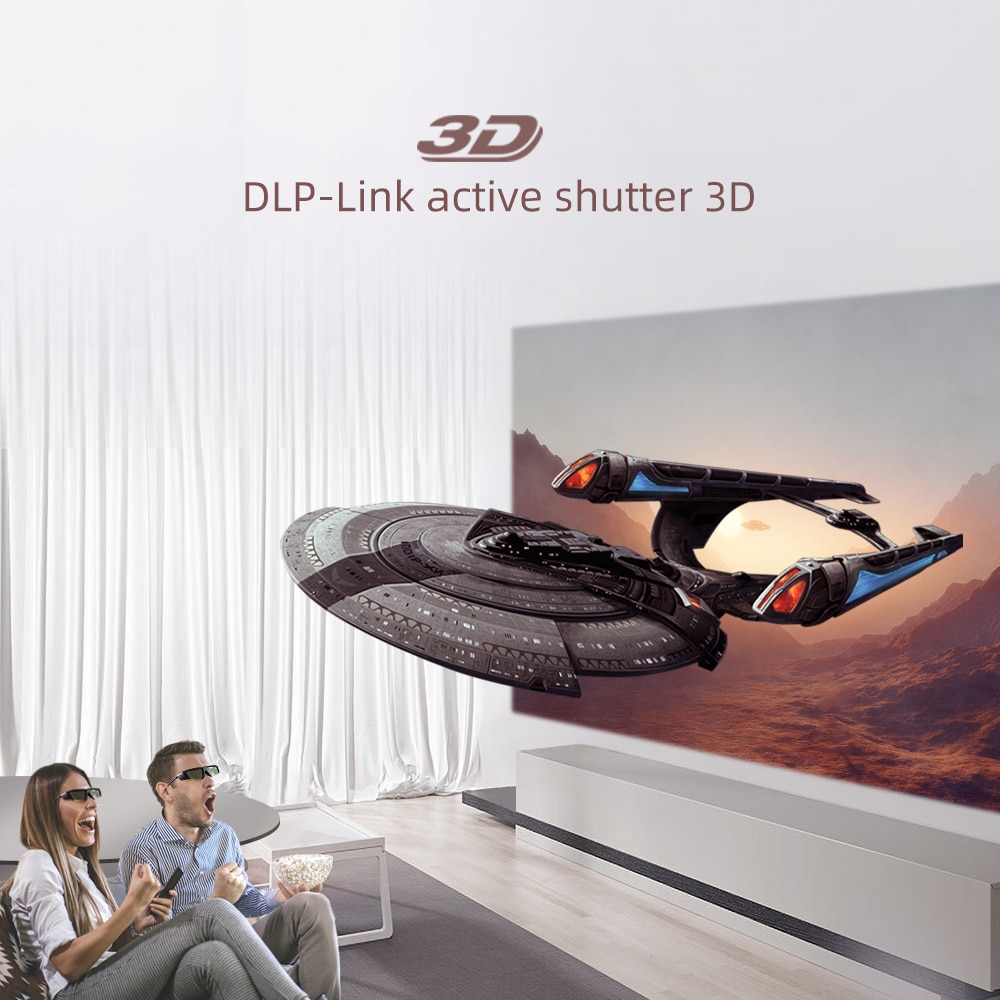 BYINTEK GL1800 3D Glass for DLP 3D Projector UFO U50 U30 P12 R19 R15 DLP-Link Active Shutter Real 3D Shocking
